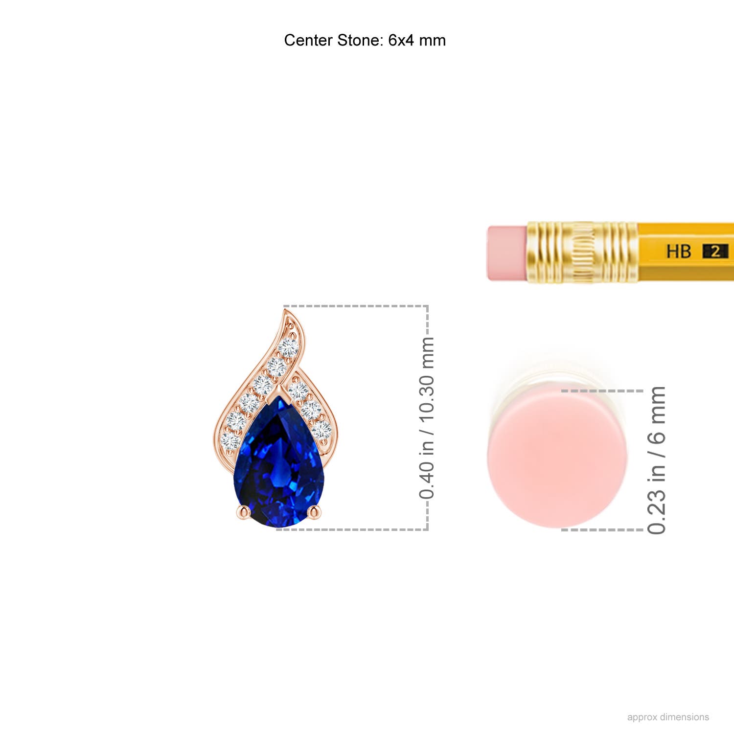 AAAA - Blue Sapphire / 0.43 CT / 14 KT Rose Gold