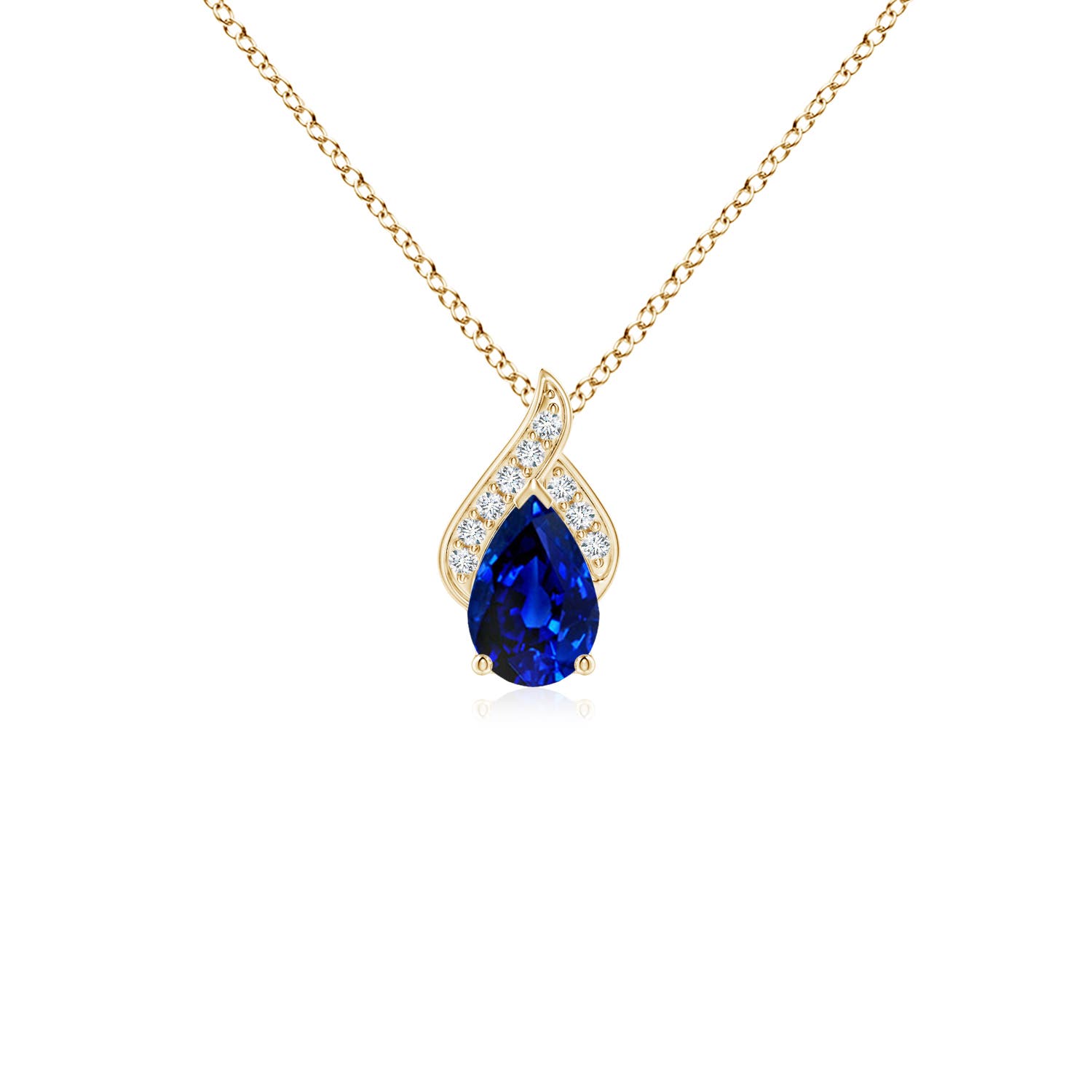 AAAA - Blue Sapphire / 0.43 CT / 14 KT Yellow Gold