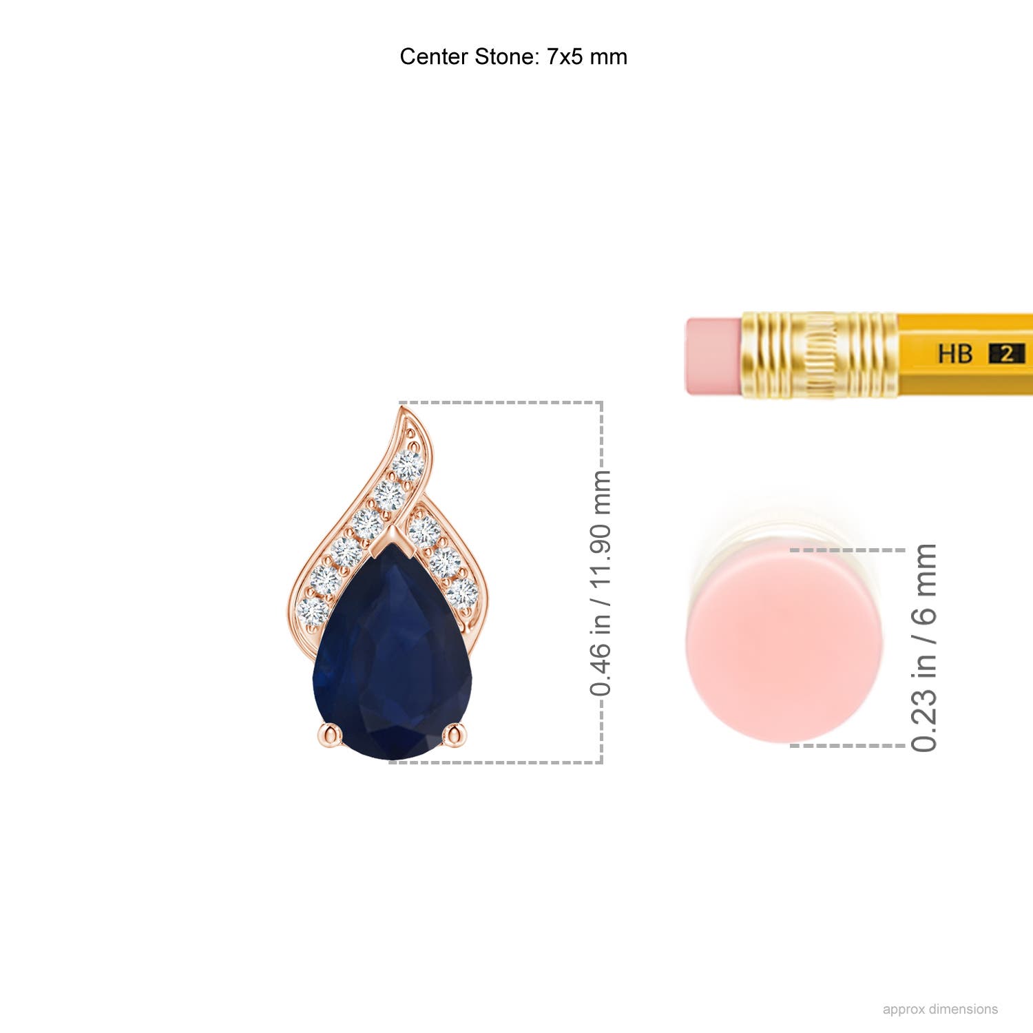 A - Blue Sapphire / 0.8 CT / 14 KT Rose Gold