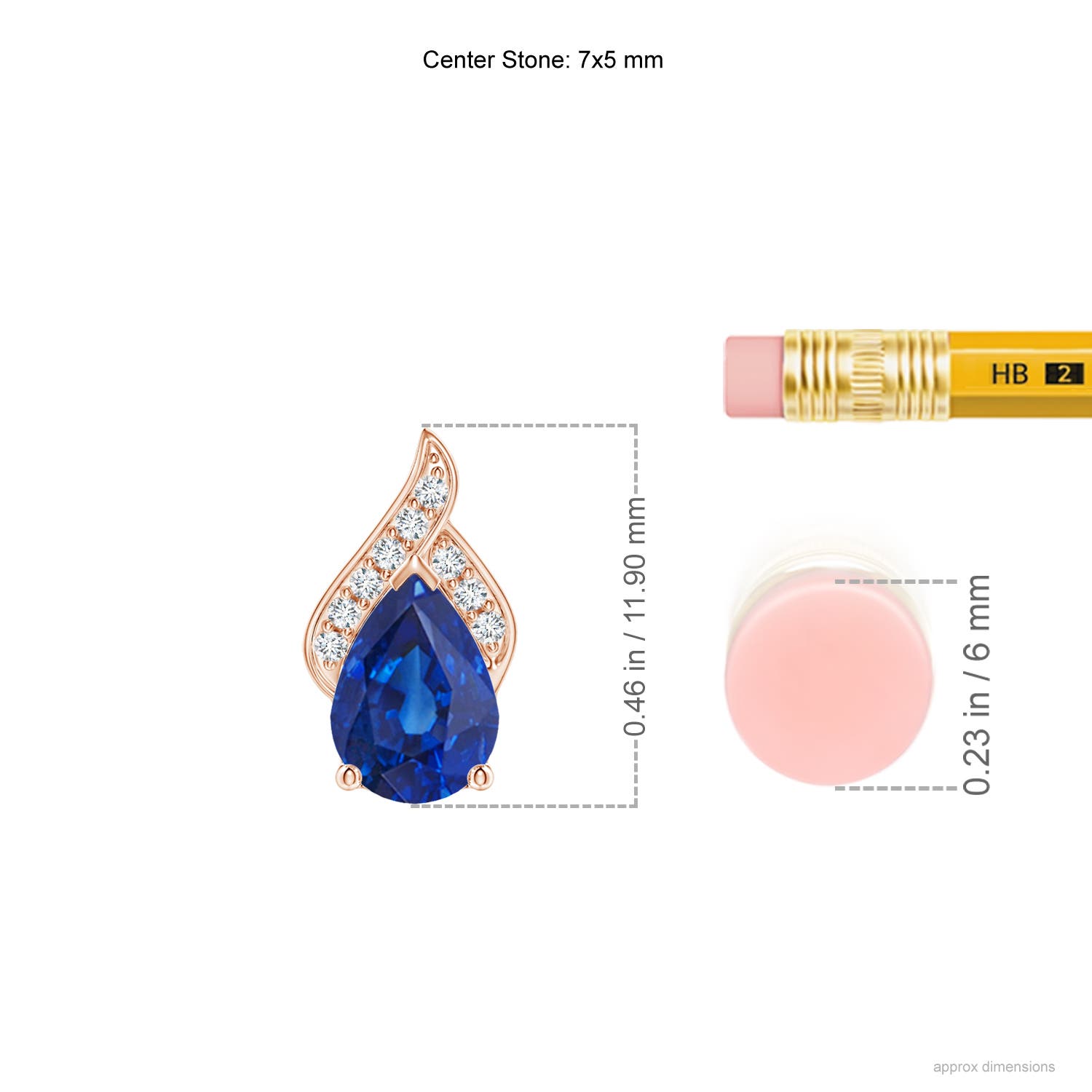 AAA - Blue Sapphire / 0.8 CT / 14 KT Rose Gold