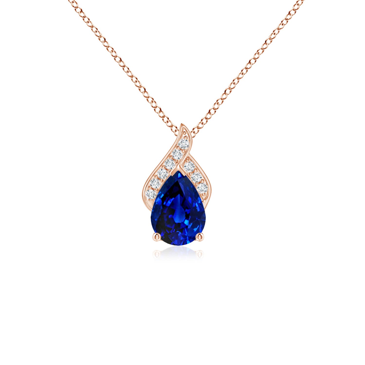 AAAA - Blue Sapphire / 0.8 CT / 14 KT Rose Gold