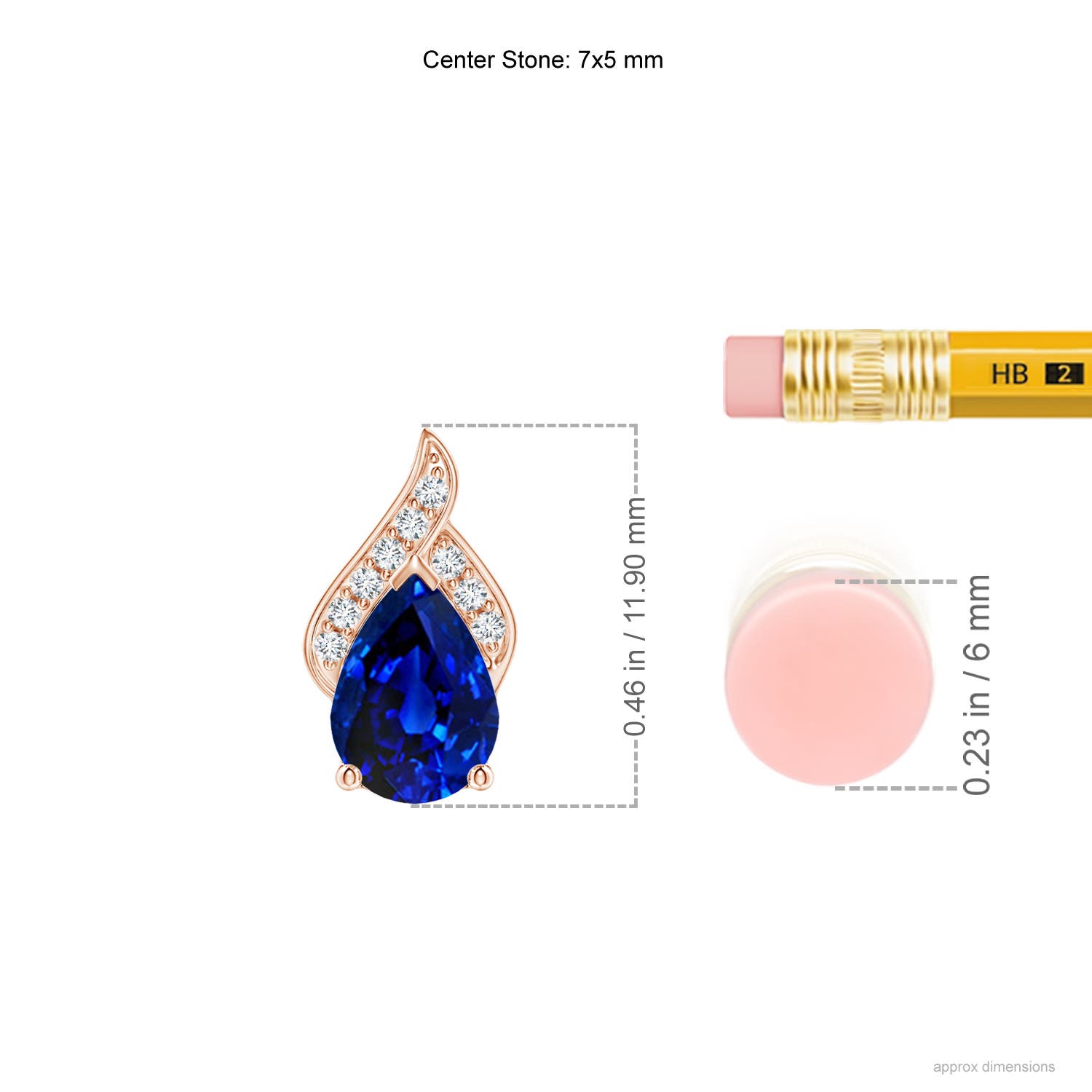 AAAA - Blue Sapphire / 0.8 CT / 14 KT Rose Gold