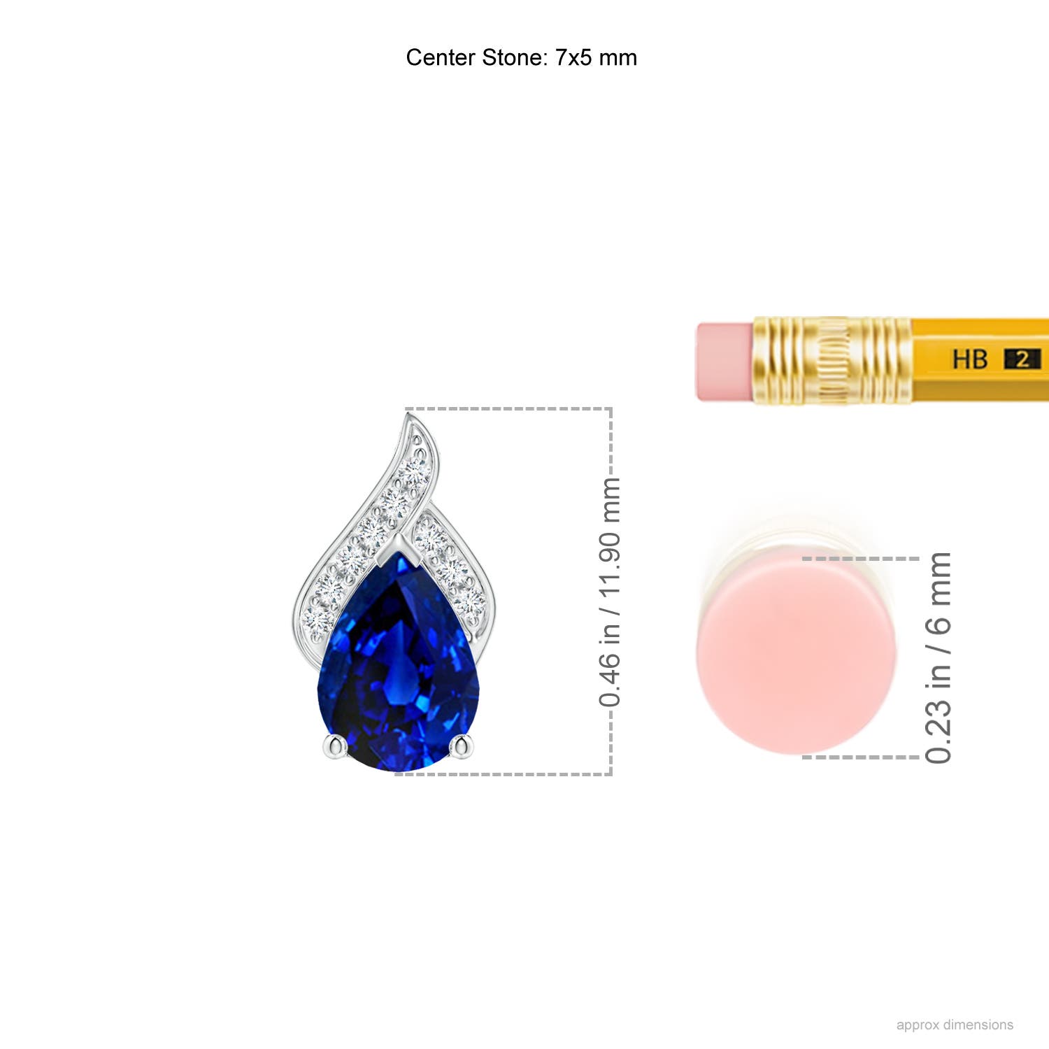 AAAA - Blue Sapphire / 0.8 CT / 14 KT White Gold