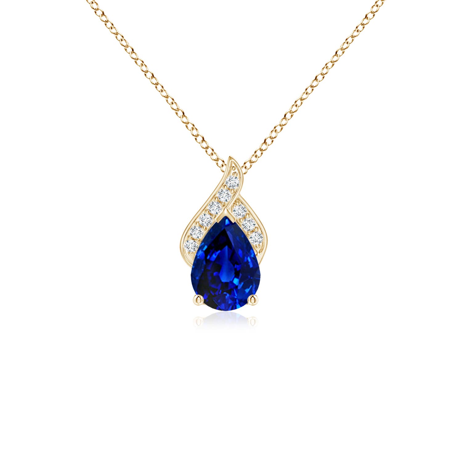 AAAA - Blue Sapphire / 0.8 CT / 14 KT Yellow Gold