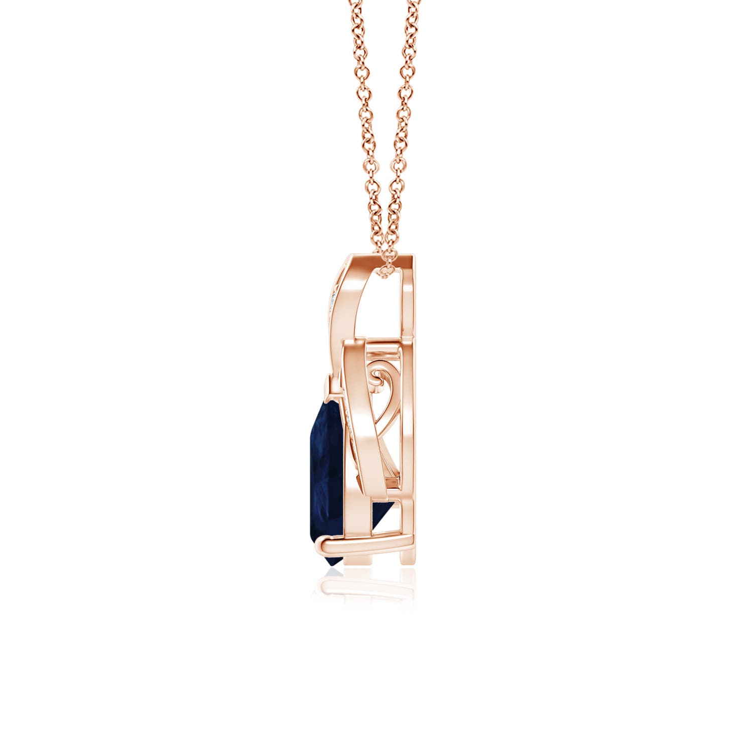 A - Blue Sapphire / 1.24 CT / 14 KT Rose Gold