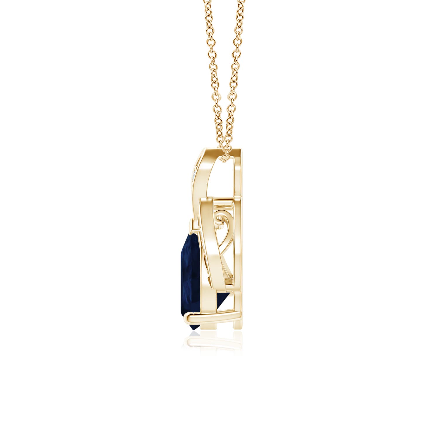 A - Blue Sapphire / 1.24 CT / 14 KT Yellow Gold