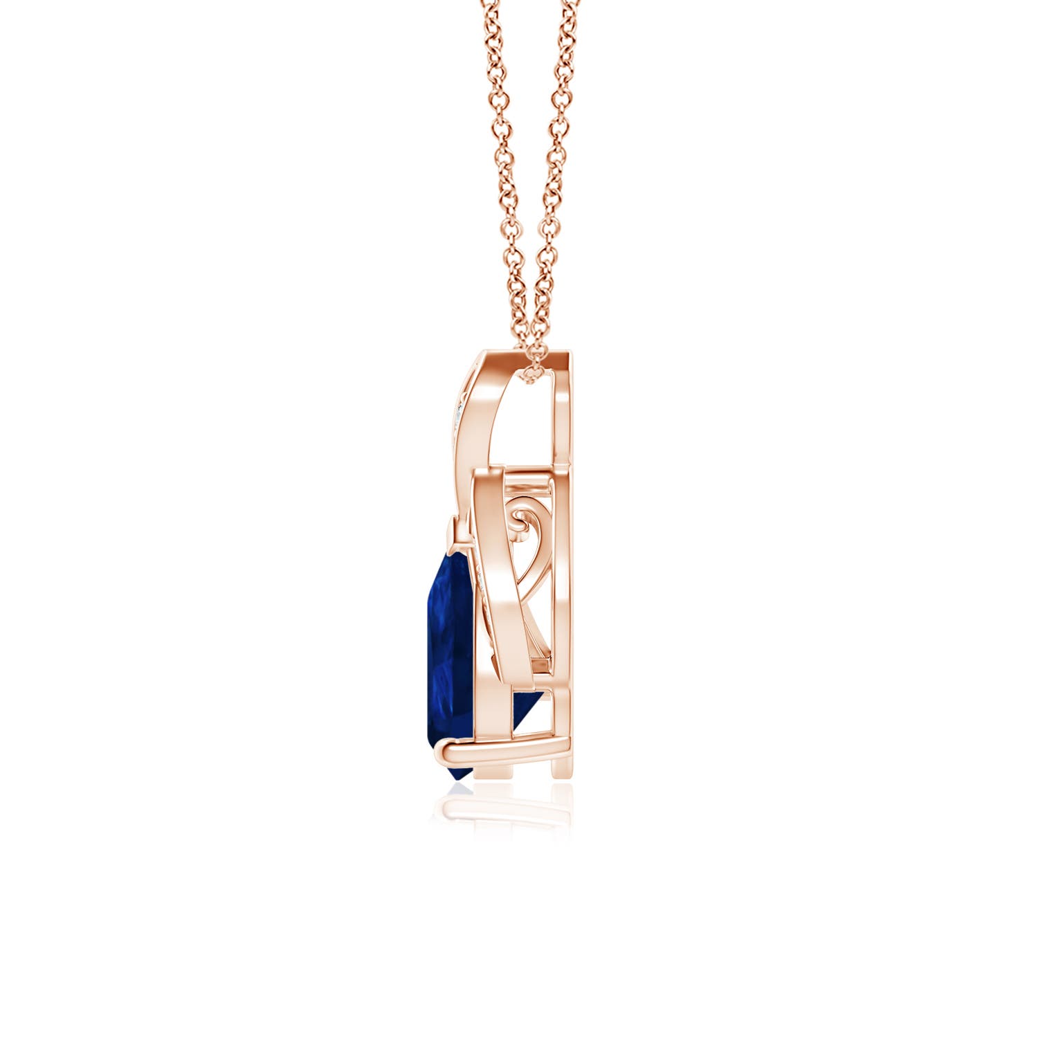 AA - Blue Sapphire / 1.24 CT / 14 KT Rose Gold