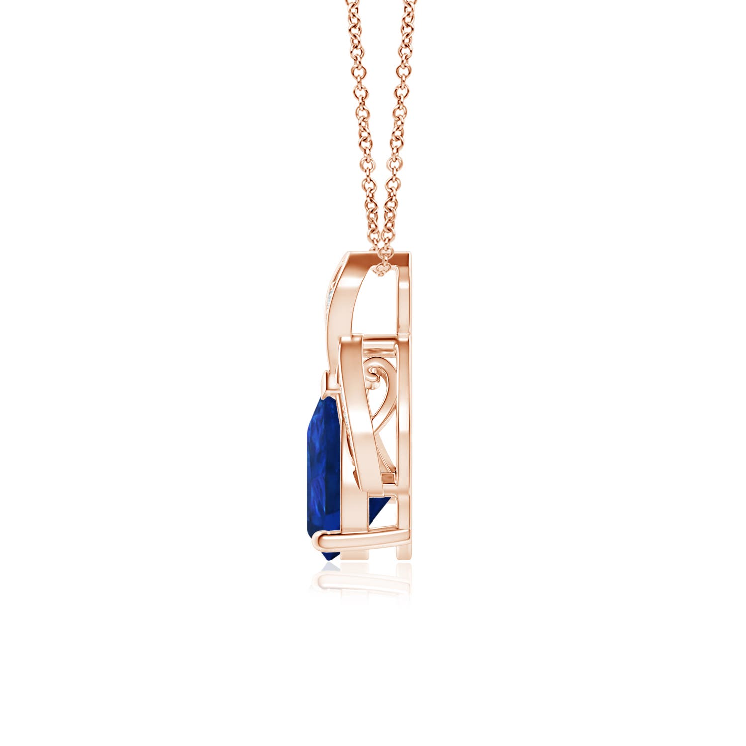 AAA - Blue Sapphire / 1.24 CT / 14 KT Rose Gold