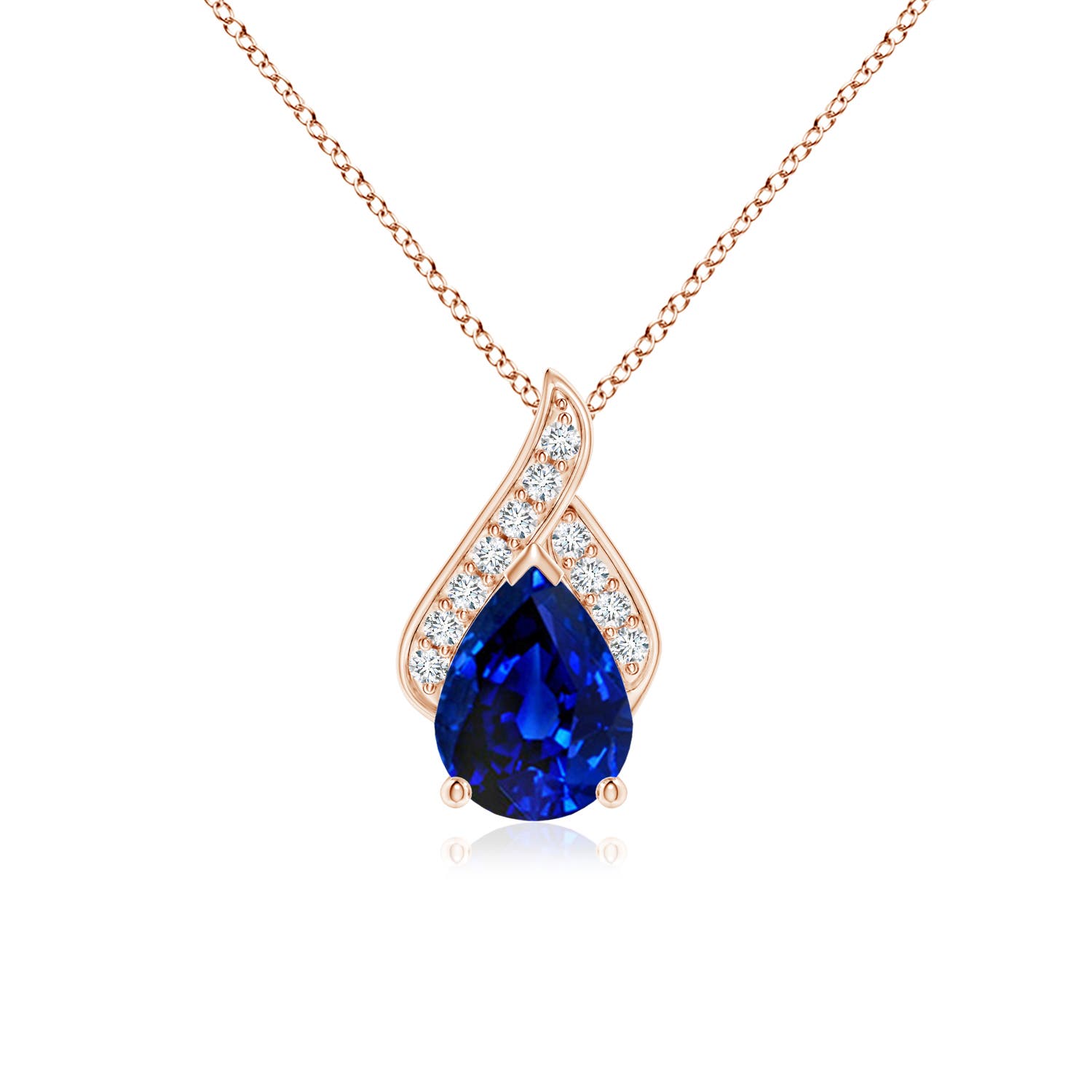 AAAA - Blue Sapphire / 1.24 CT / 14 KT Rose Gold