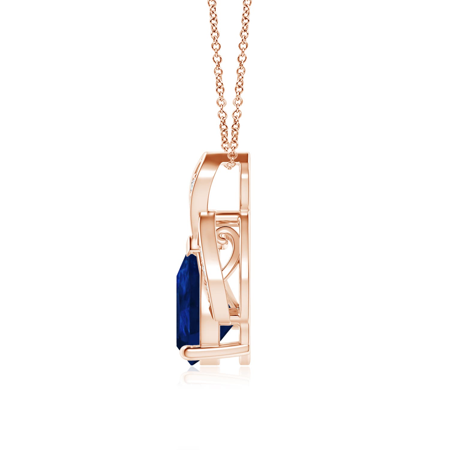 AA - Blue Sapphire / 1.86 CT / 14 KT Rose Gold