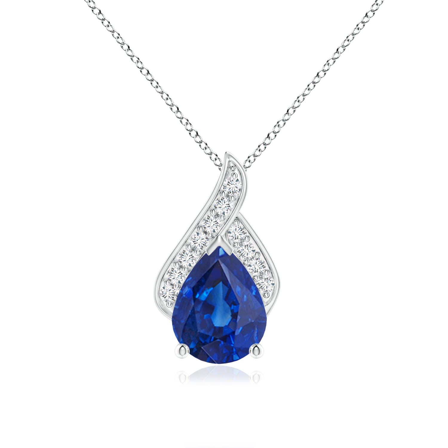 AAA - Blue Sapphire / 1.86 CT / 14 KT White Gold