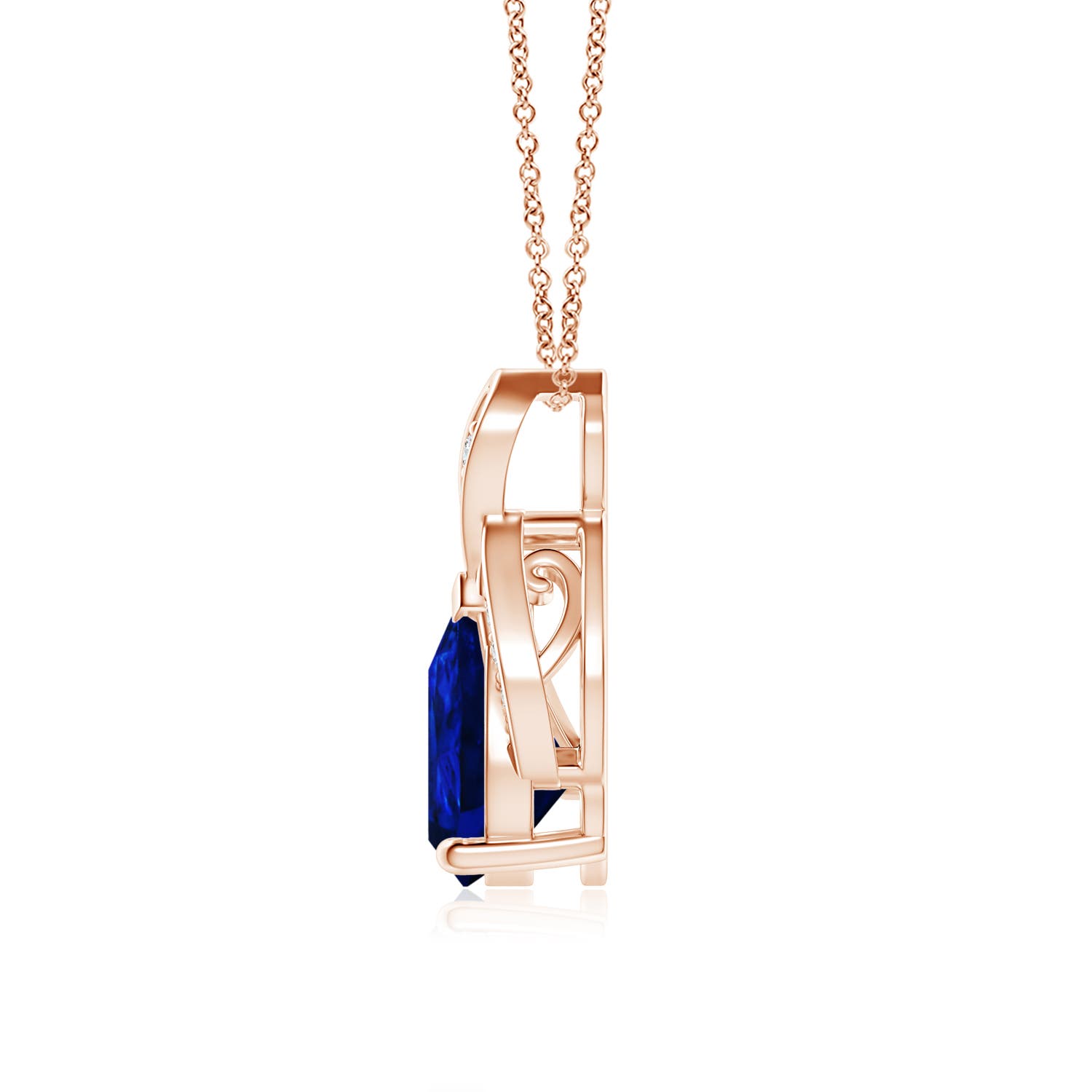 AAAA - Blue Sapphire / 1.86 CT / 14 KT Rose Gold