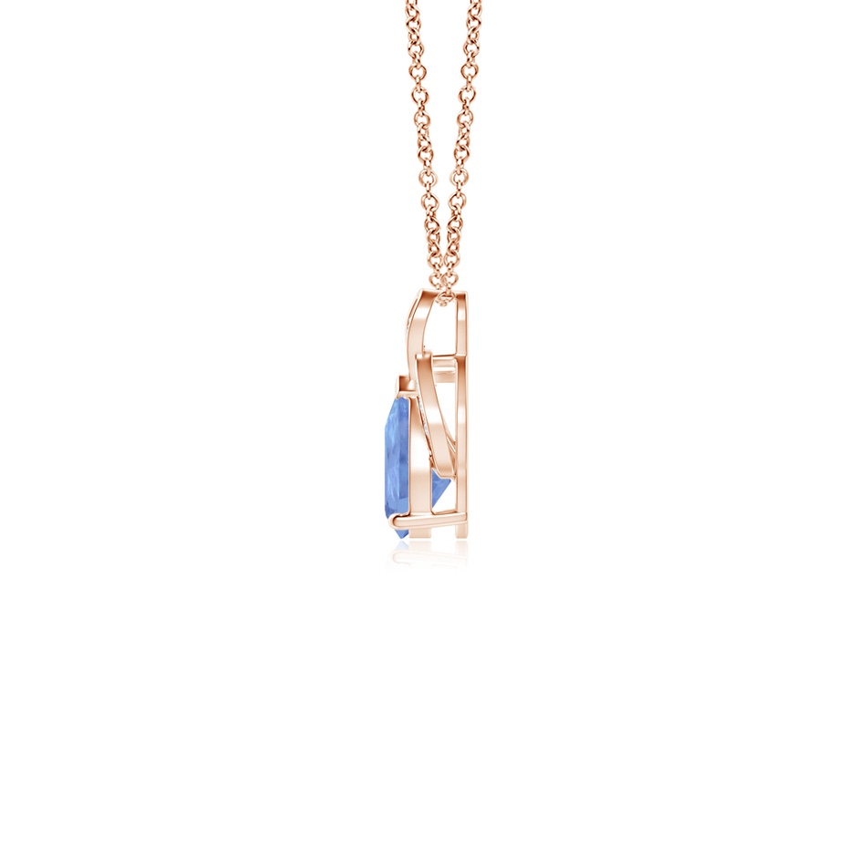 6x4mm A Solitaire Pear-Shaped Tanzanite Flame Pendant in Rose Gold side 199