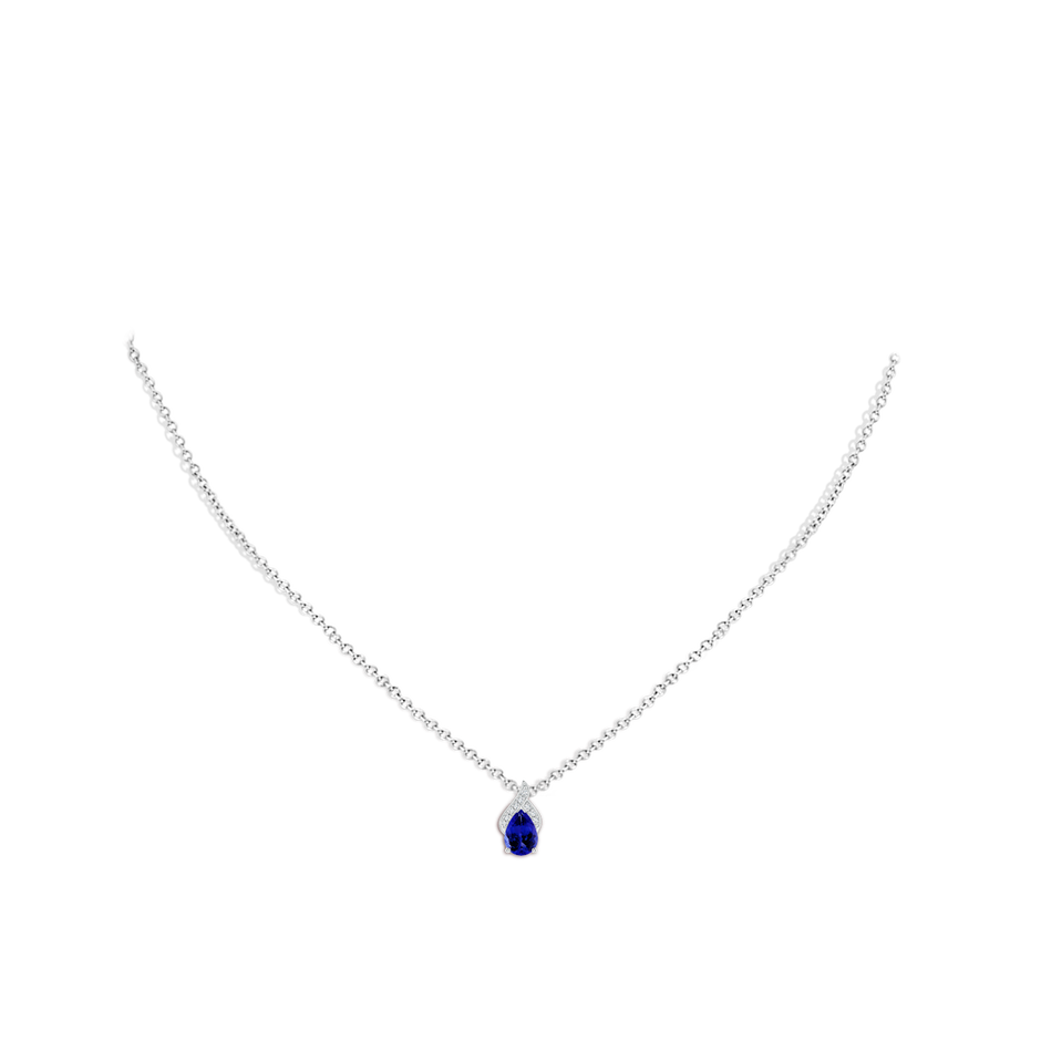 7x5mm AAAA Solitaire Pear-Shaped Tanzanite Flame Pendant in P950 Platinum pen