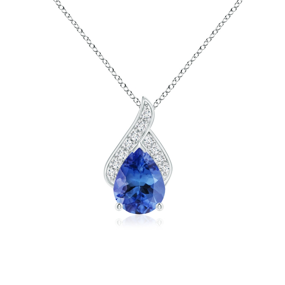 8x6mm AA Solitaire Pear-Shaped Tanzanite Flame Pendant in P950 Platinum 