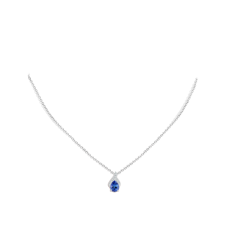 8x6mm AA Solitaire Pear-Shaped Tanzanite Flame Pendant in P950 Platinum pen