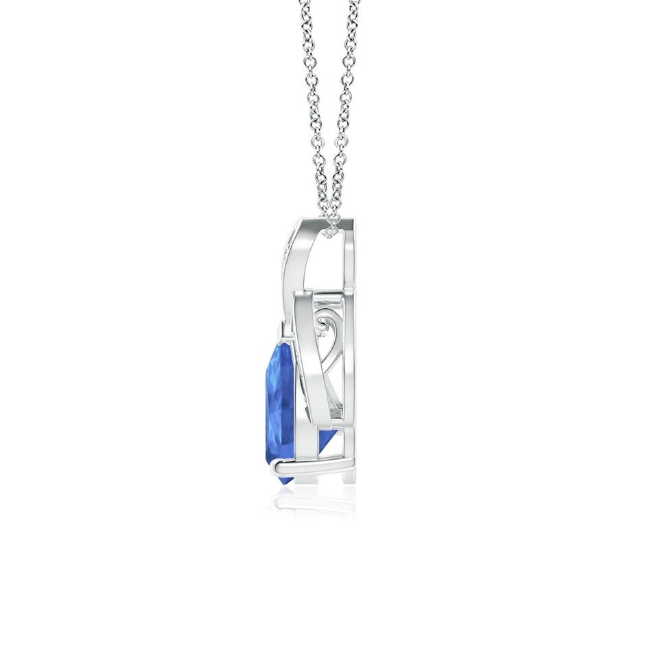 8x6mm AA Solitaire Pear-Shaped Tanzanite Flame Pendant in White Gold side 199