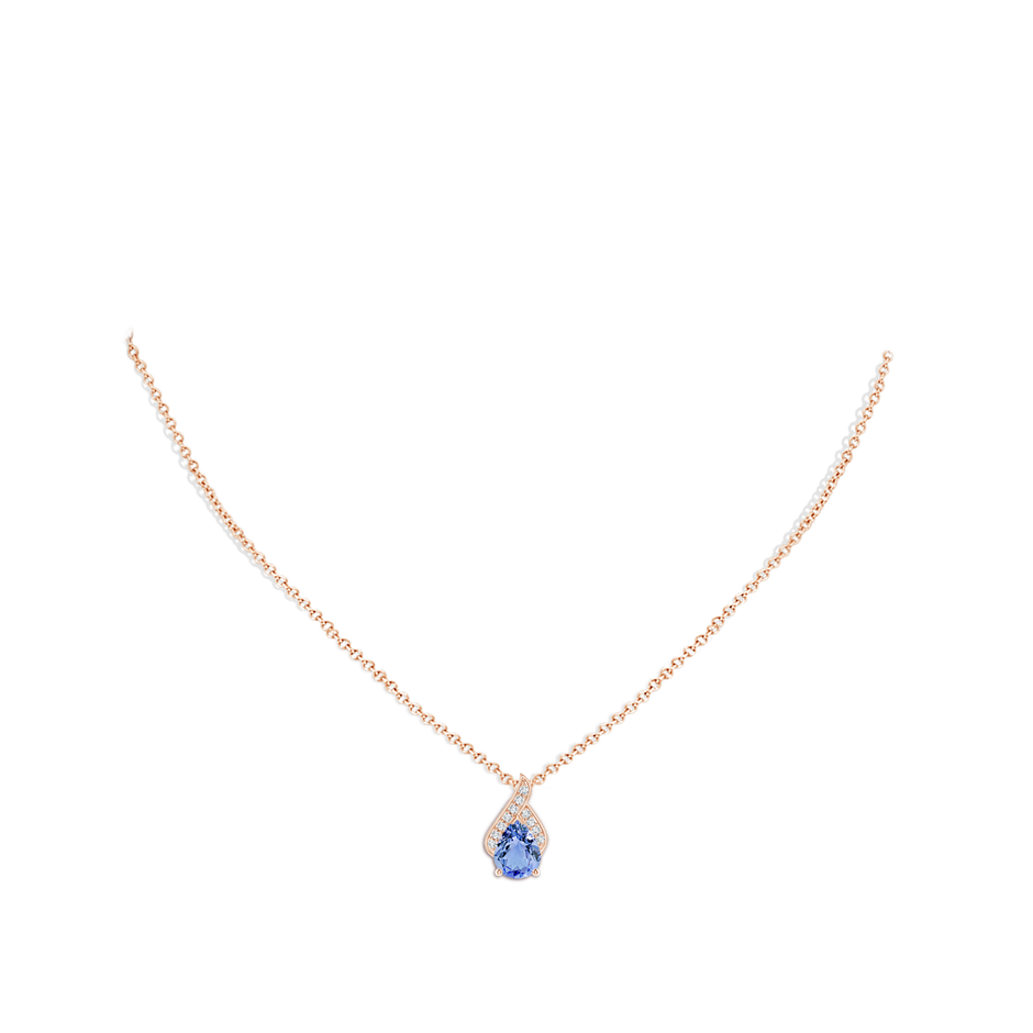 9x7mm A Solitaire Pear-Shaped Tanzanite Flame Pendant in Rose Gold pen