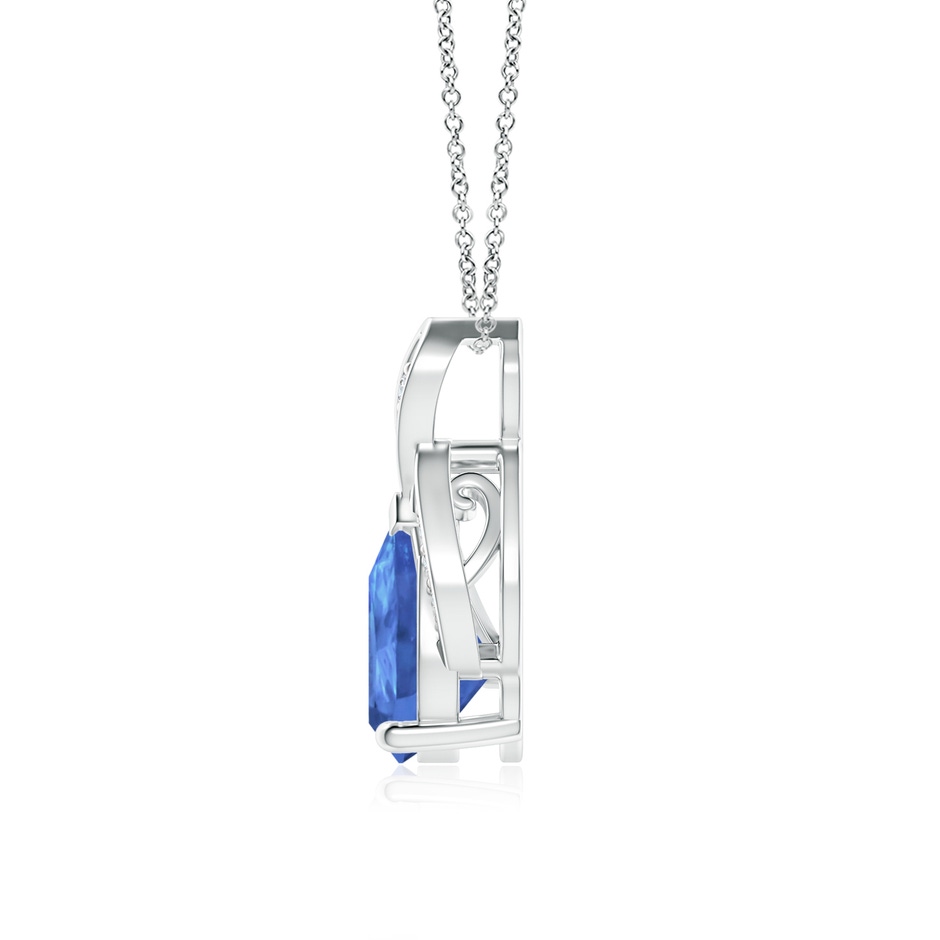 9x7mm AA Solitaire Pear-Shaped Tanzanite Flame Pendant in P950 Platinum side 199
