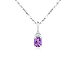 Oval Amethyst Solitaire Necklaces & Pendants
