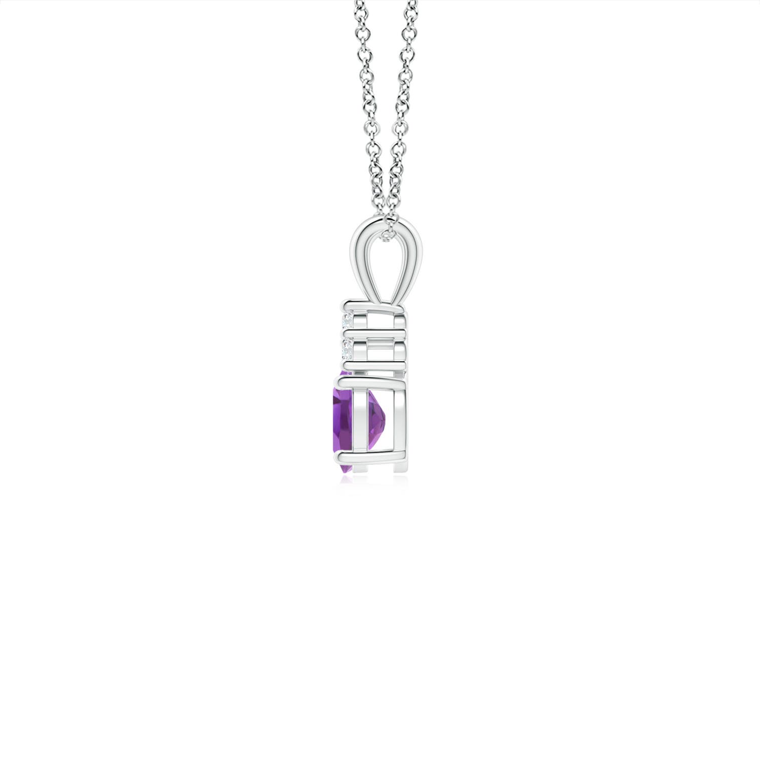 A - Amethyst / 0.34 CT / 14 KT White Gold