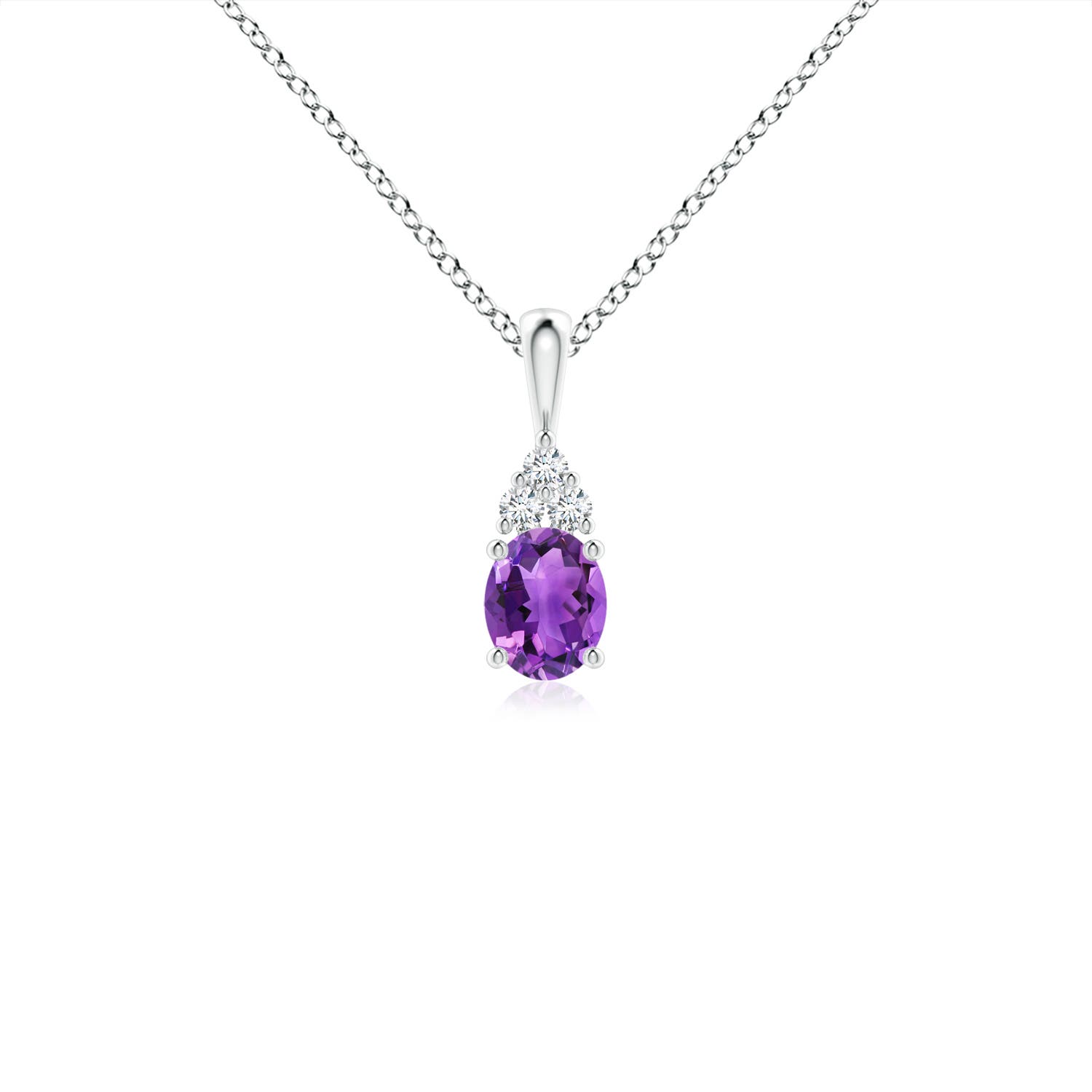 AAA - Amethyst / 0.34 CT / 14 KT White Gold