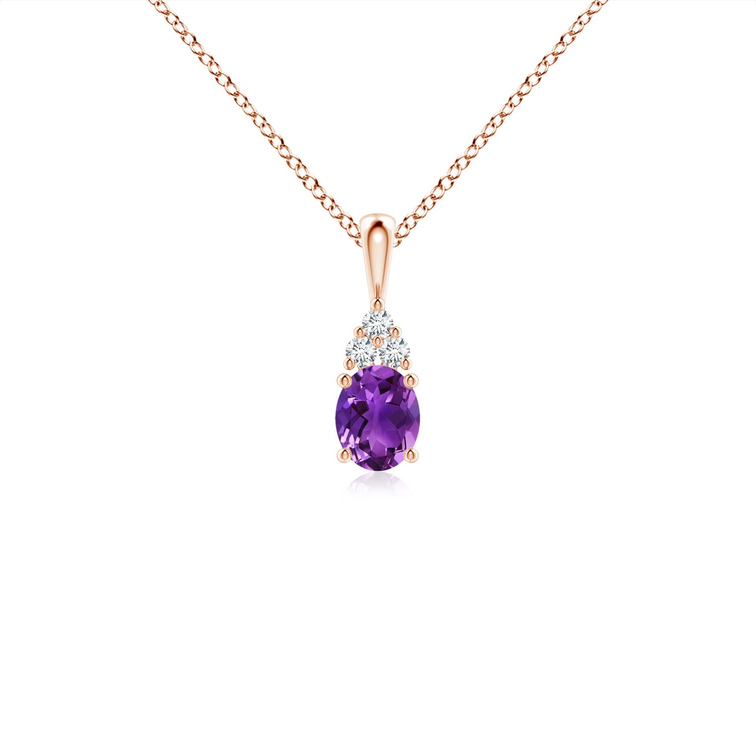 AAAA - Amethyst / 0.34 CT / 14 KT Rose Gold