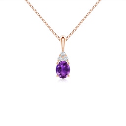 Drop Rose Gold Amethyst Necklaces & Pendants