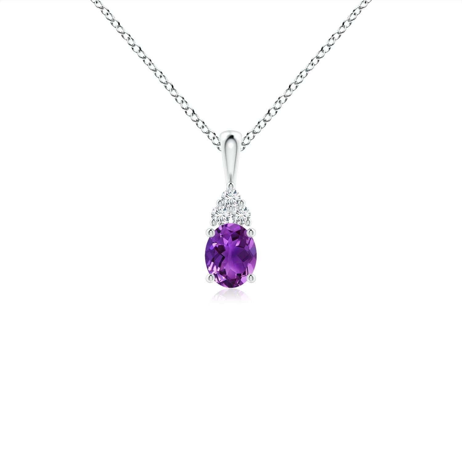 AAAA - Amethyst / 0.34 CT / 14 KT White Gold