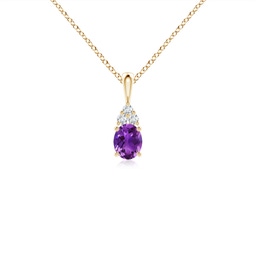 Drop Yellow Gold Amethyst Necklaces