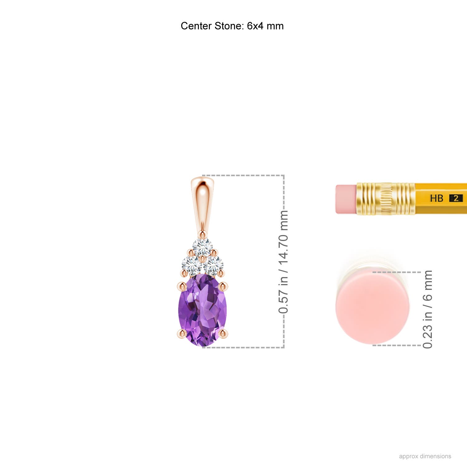 AA - Amethyst / 0.46 CT / 14 KT Rose Gold