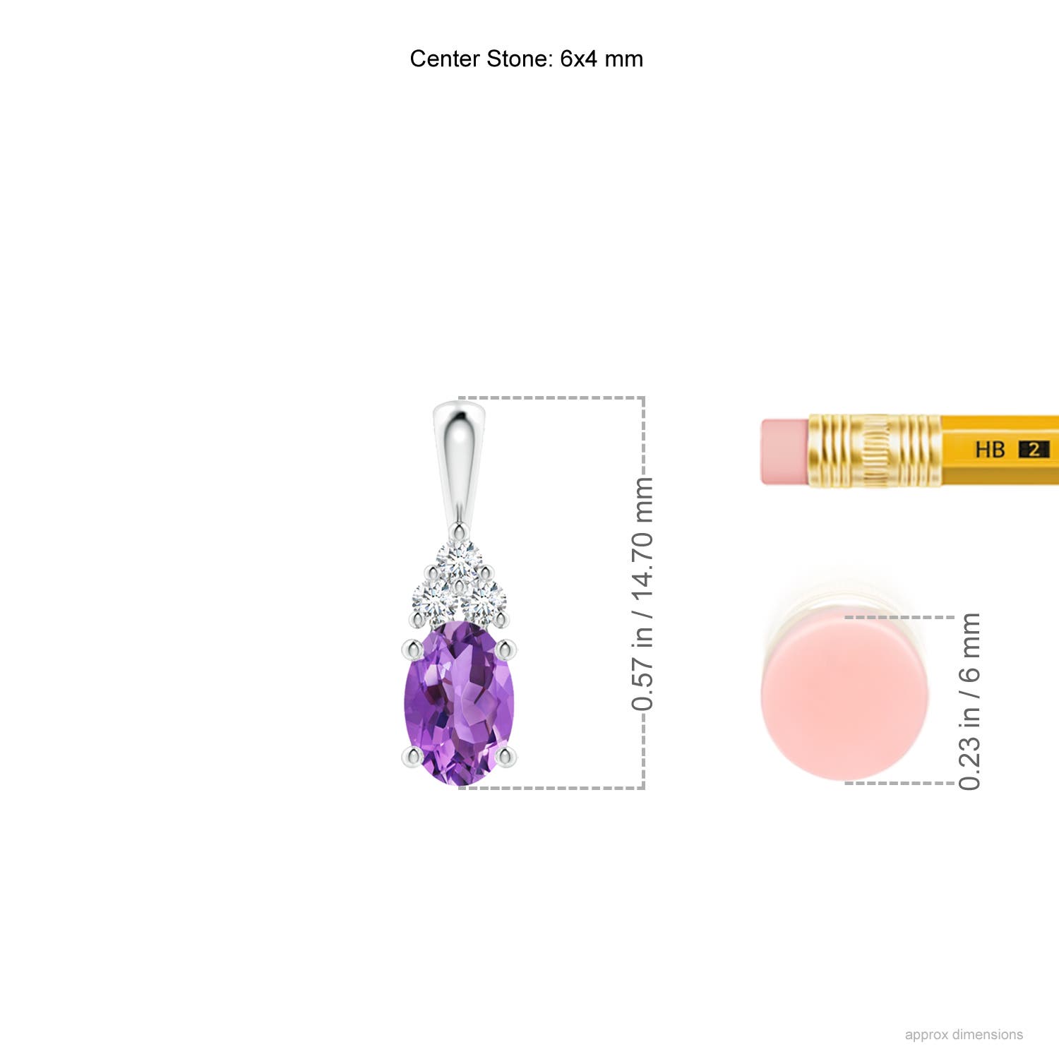 AA - Amethyst / 0.46 CT / 14 KT White Gold