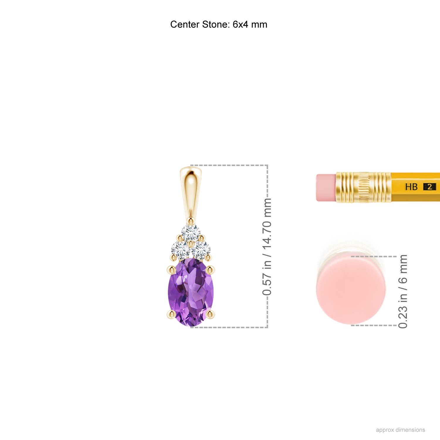 AA - Amethyst / 0.46 CT / 14 KT Yellow Gold