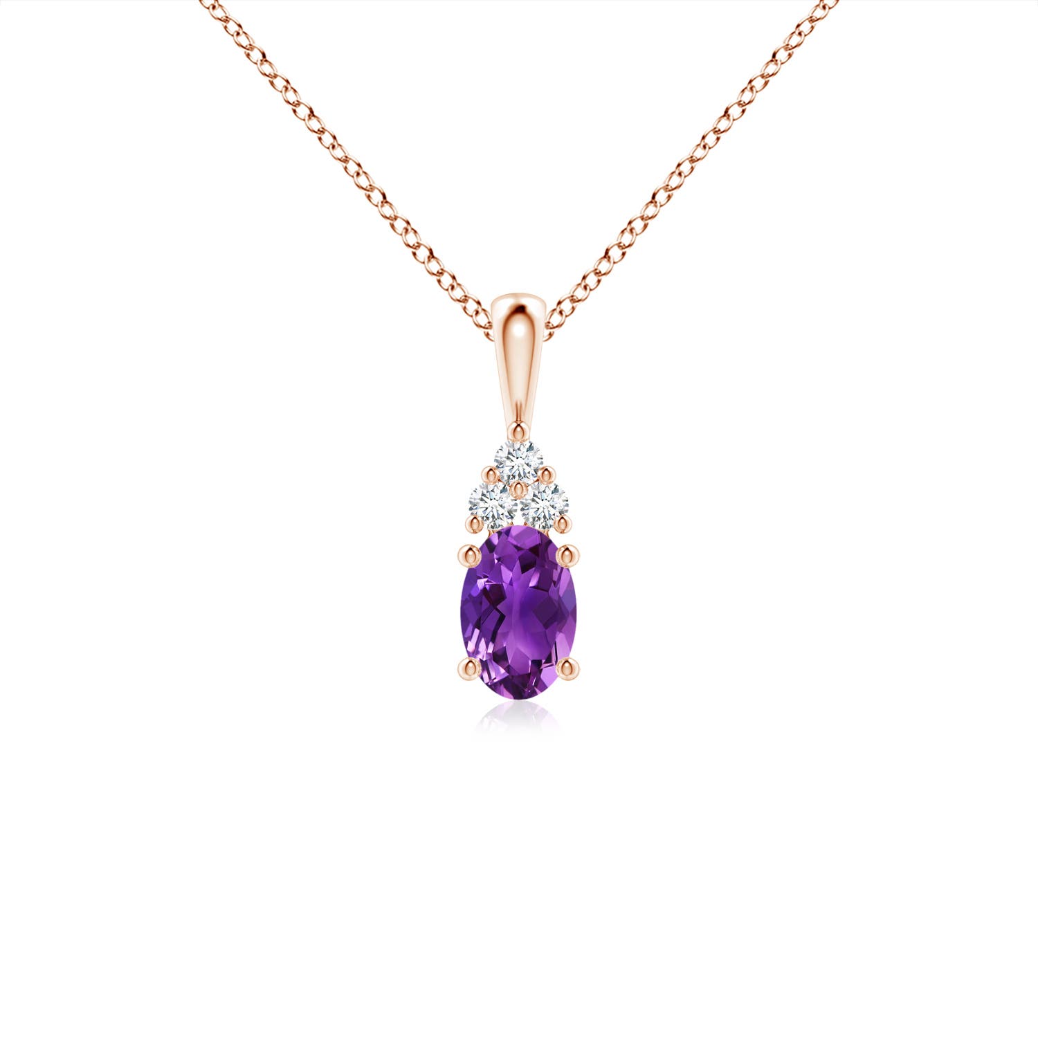 AAAA - Amethyst / 0.46 CT / 14 KT Rose Gold