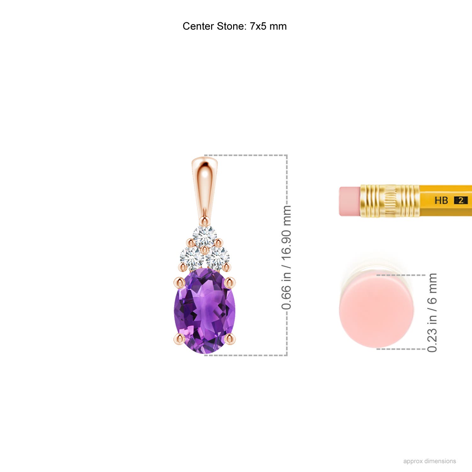 AAA - Amethyst / 0.81 CT / 14 KT Rose Gold