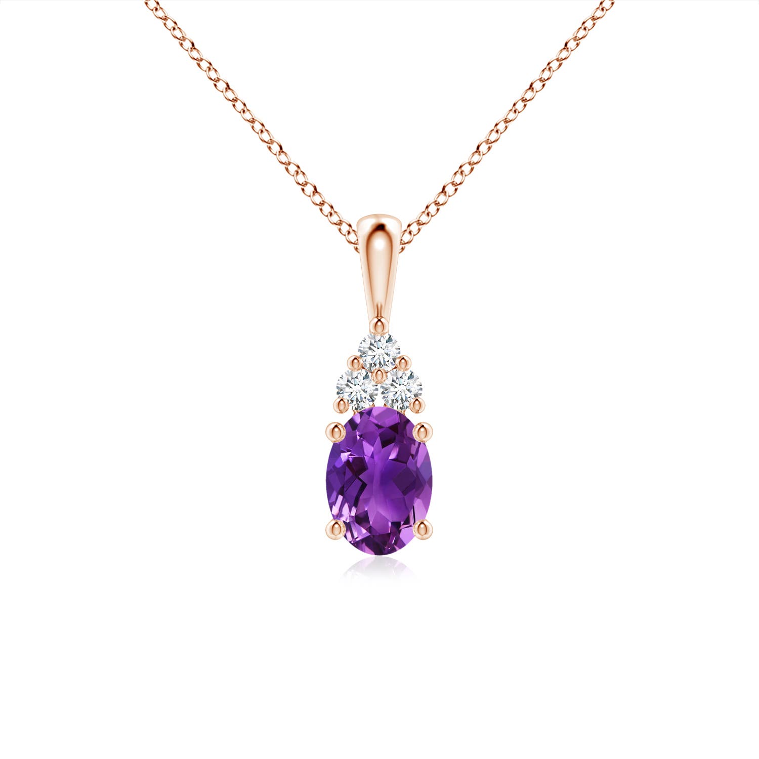 AAAA - Amethyst / 0.81 CT / 14 KT Rose Gold