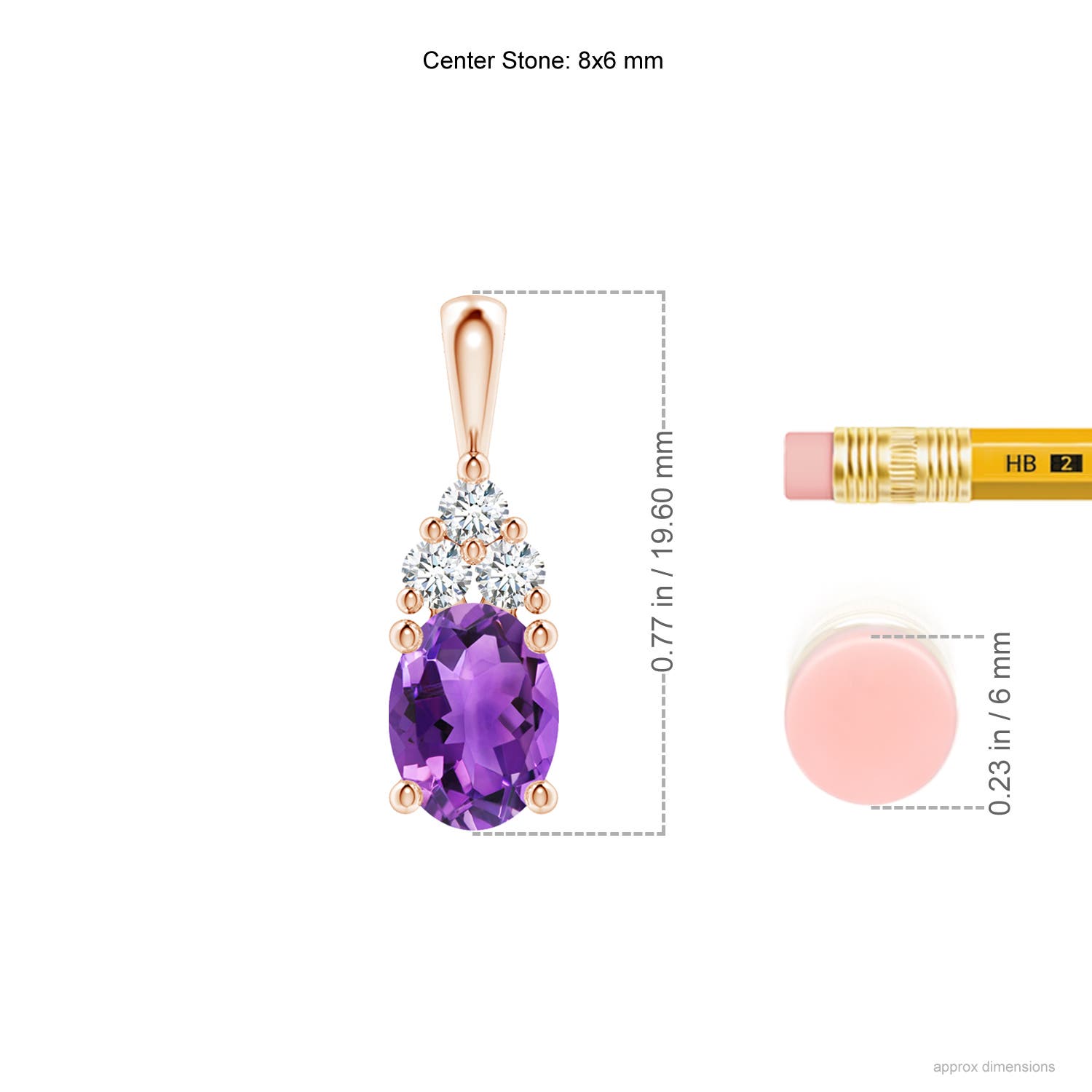 AAA - Amethyst / 1.36 CT / 14 KT Rose Gold