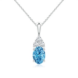 Drop Platinum Blue Diamond Necklaces and Pendants