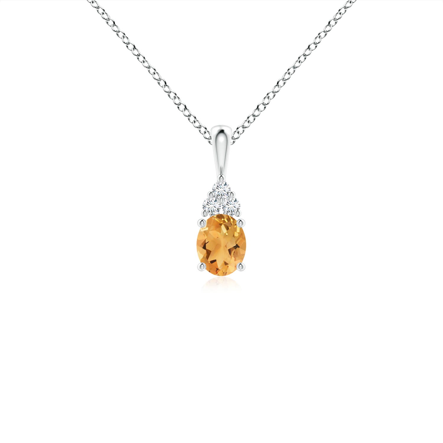 A - Citrine / 0.34 CT / 14 KT White Gold