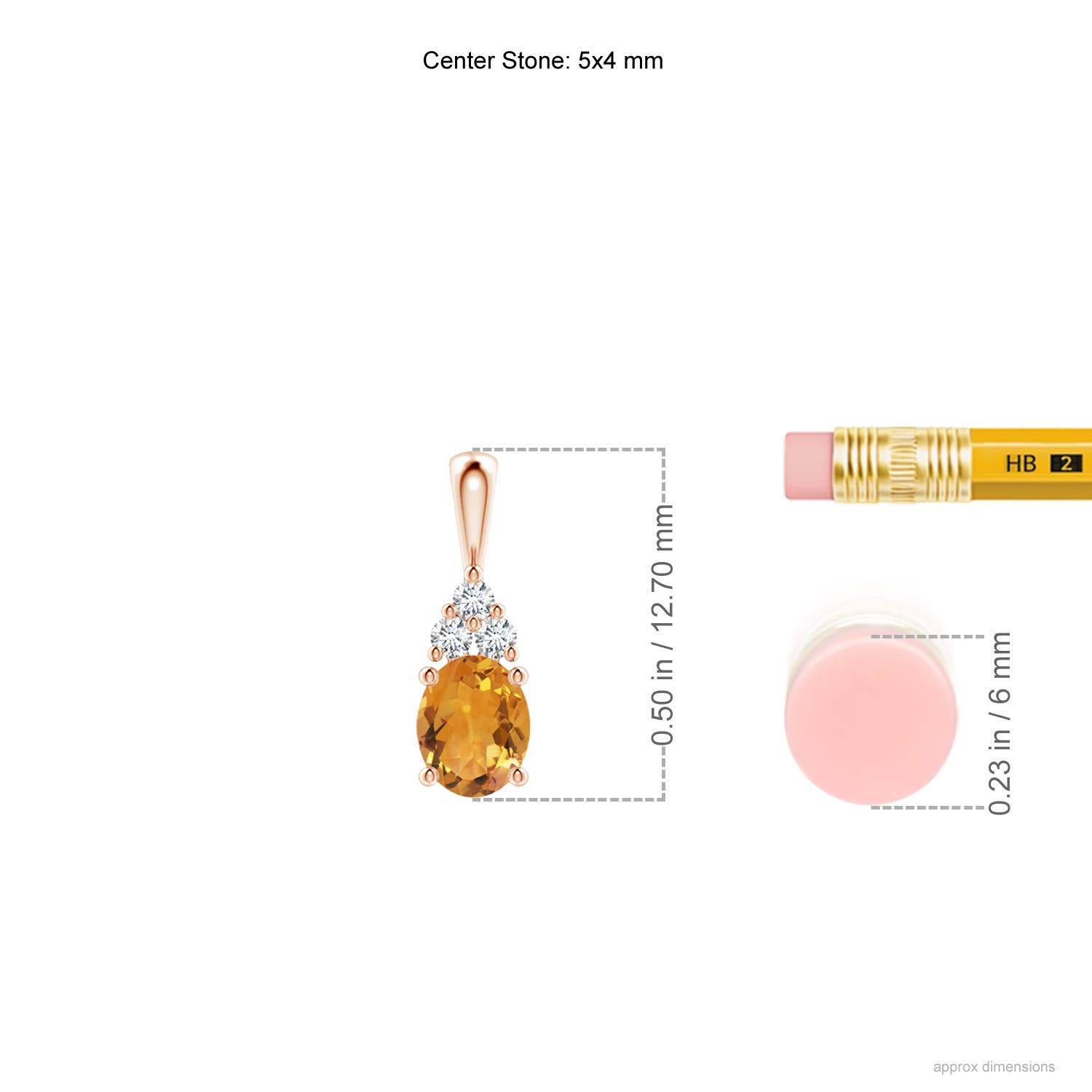 AA - Citrine / 0.34 CT / 14 KT Rose Gold