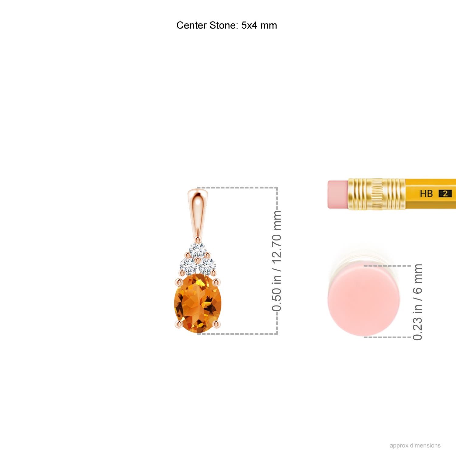 AAA - Citrine / 0.34 CT / 14 KT Rose Gold