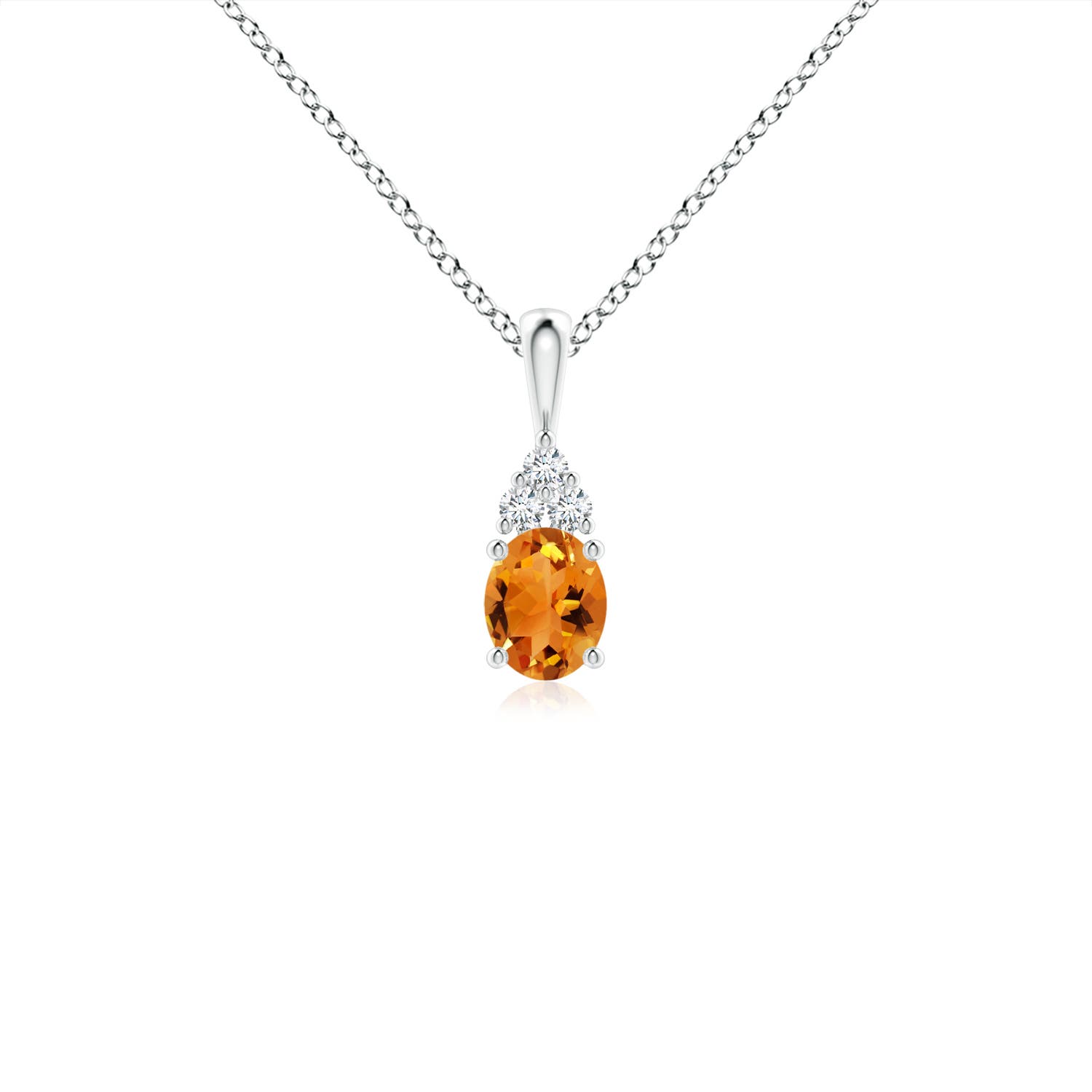 AAA - Citrine / 0.34 CT / 14 KT White Gold