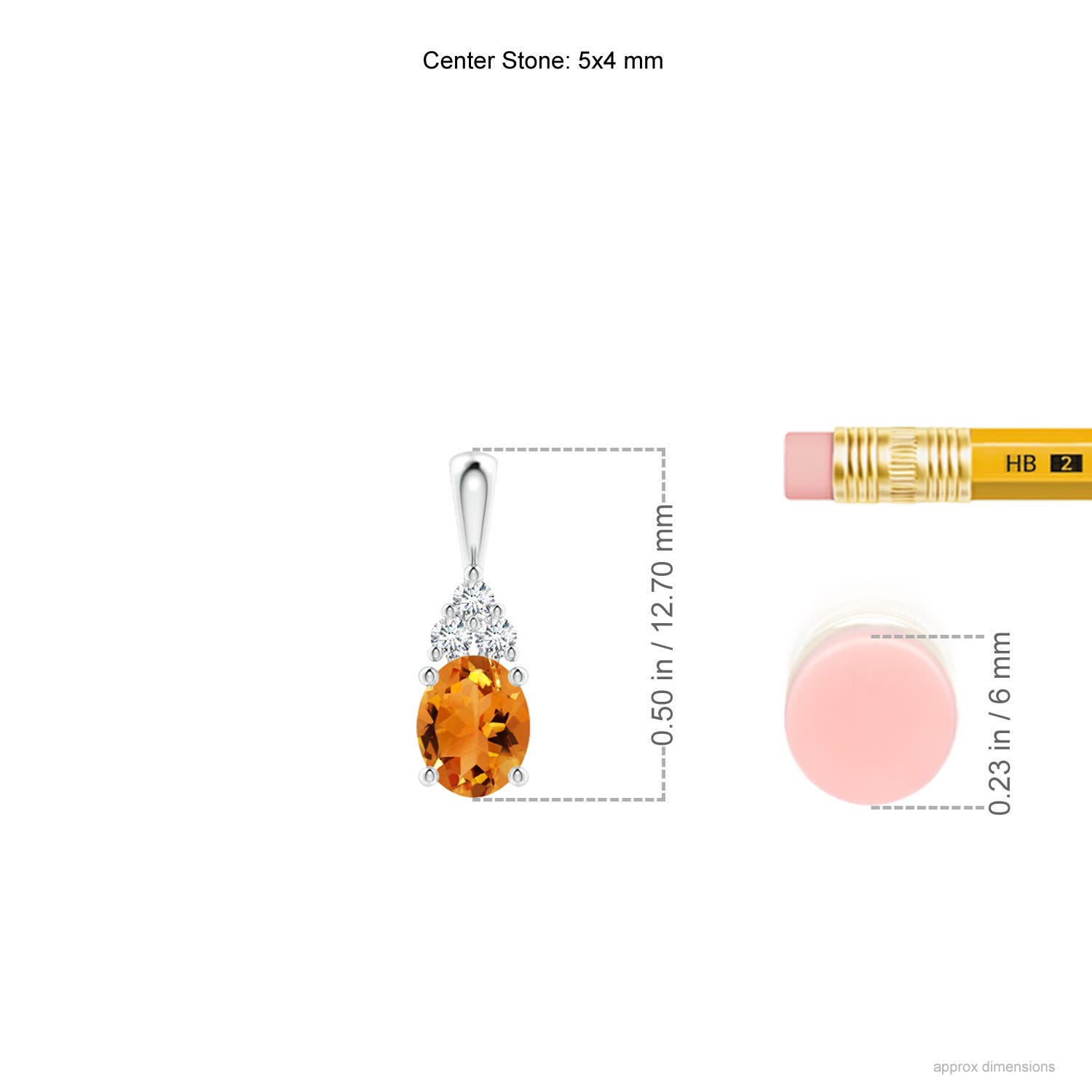 AAA - Citrine / 0.34 CT / 14 KT White Gold