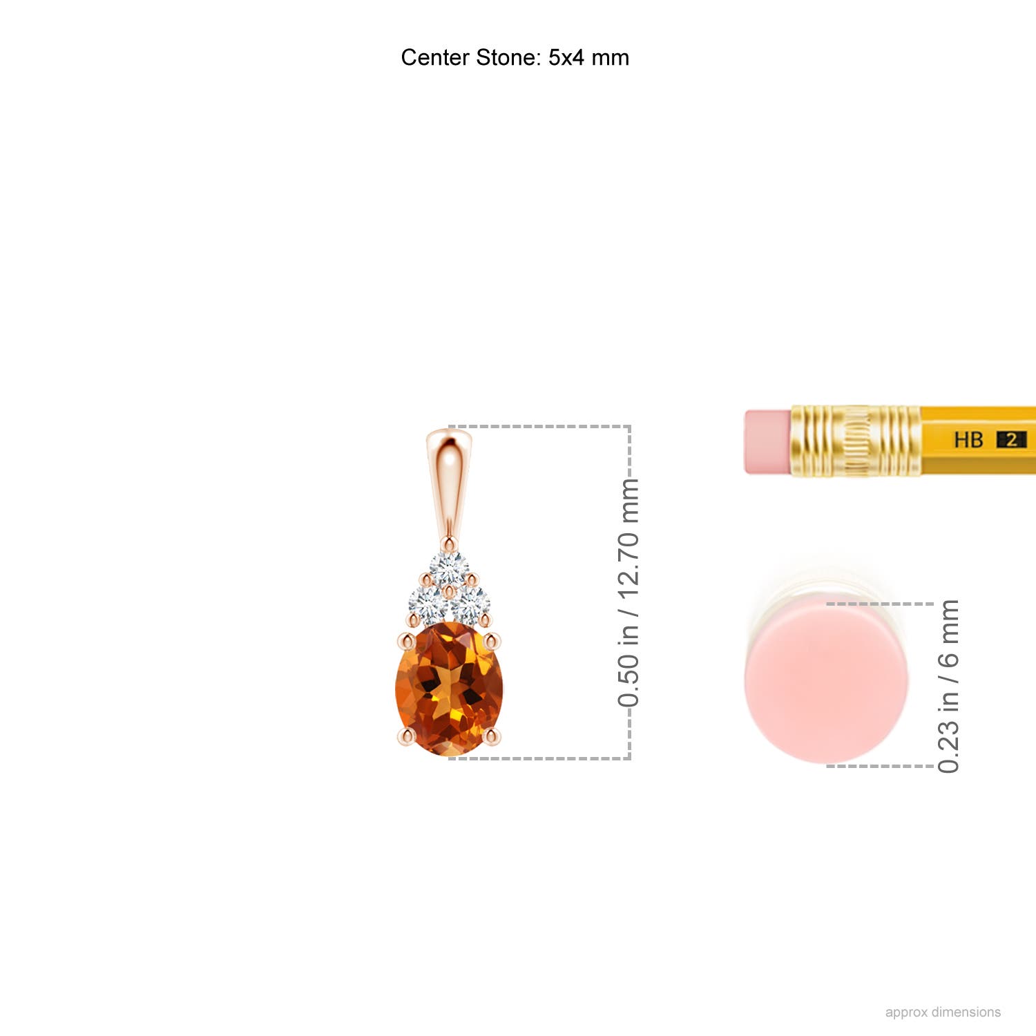 AAAA - Citrine / 0.34 CT / 14 KT Rose Gold