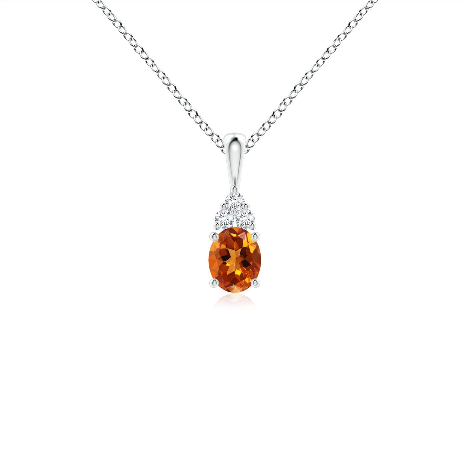 AAAA - Citrine / 0.34 CT / 14 KT White Gold