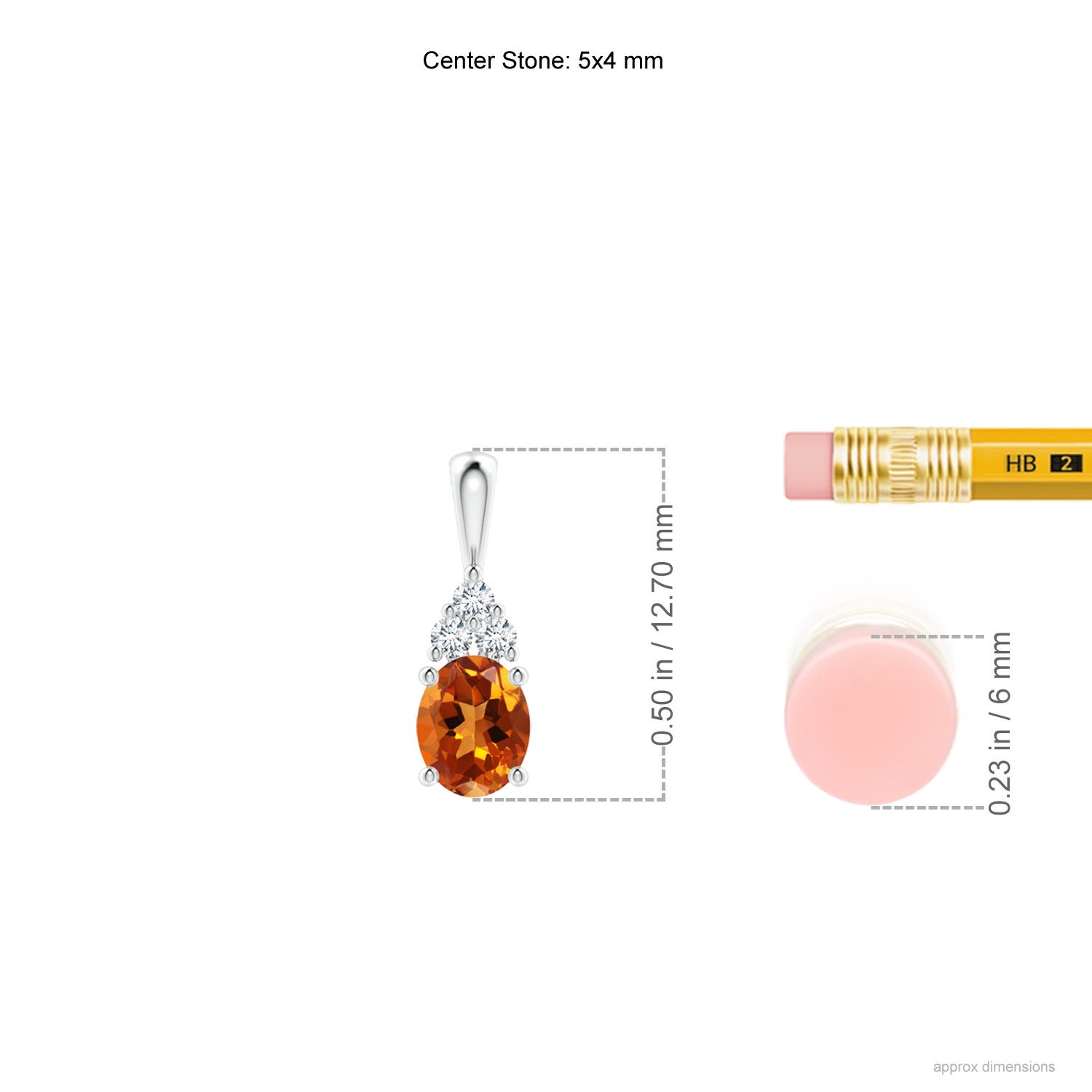 AAAA - Citrine / 0.34 CT / 14 KT White Gold