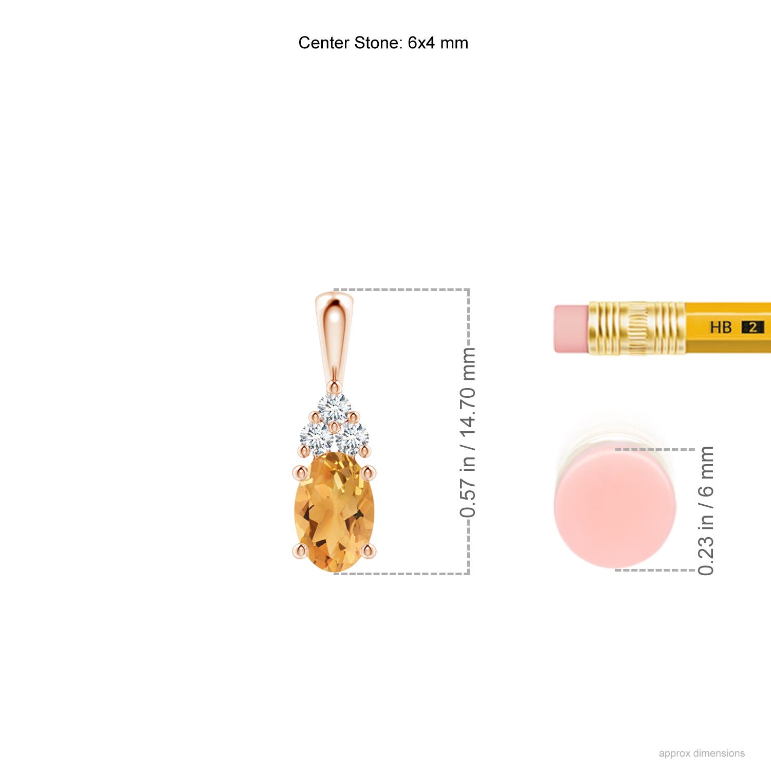 A - Citrine / 0.46 CT / 14 KT Rose Gold