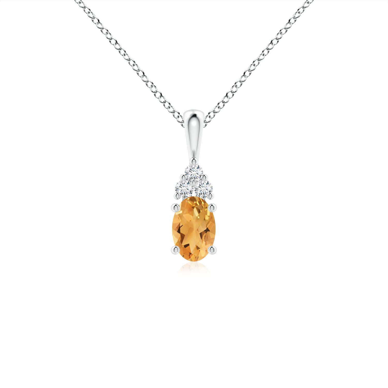 A - Citrine / 0.46 CT / 14 KT White Gold