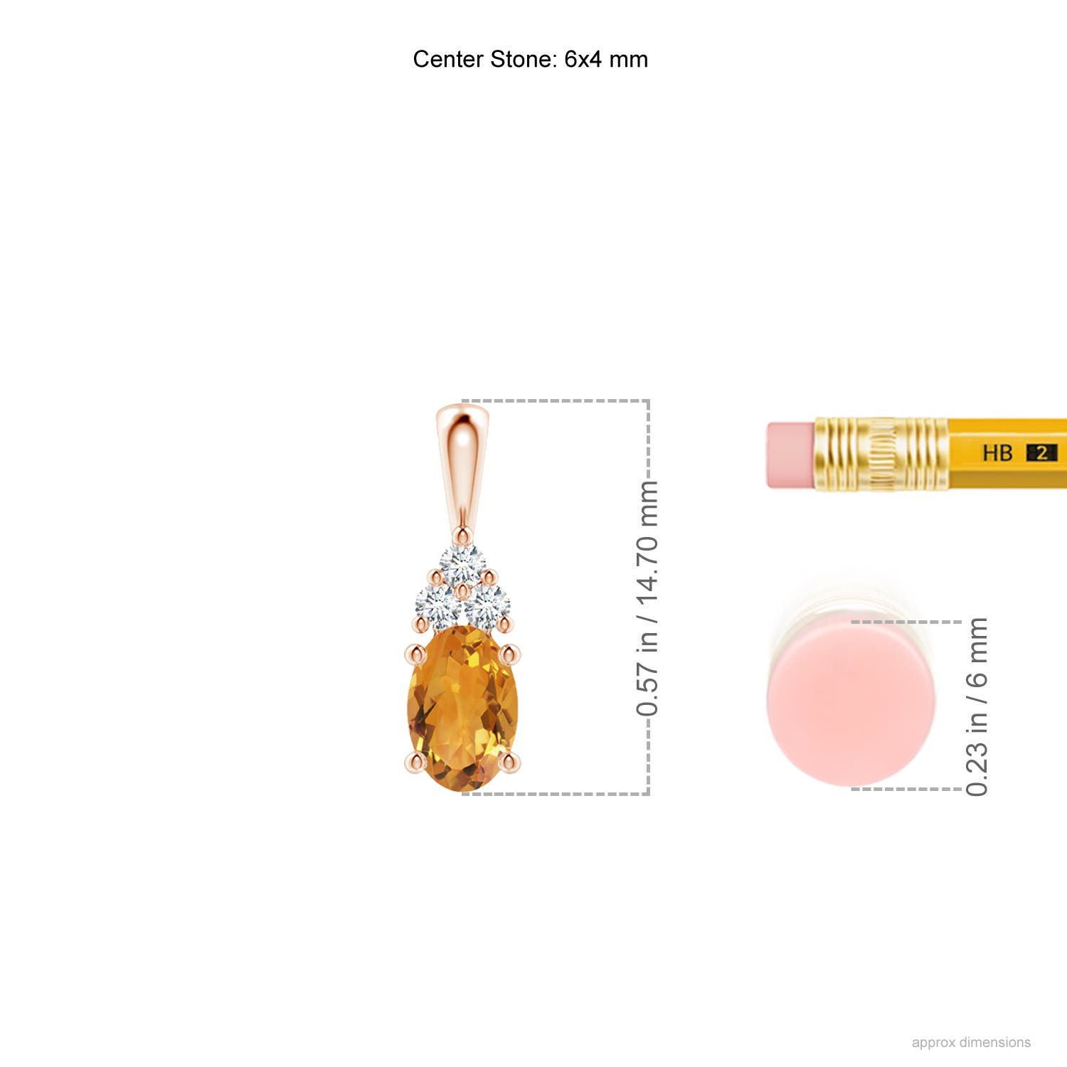 AA - Citrine / 0.46 CT / 14 KT Rose Gold