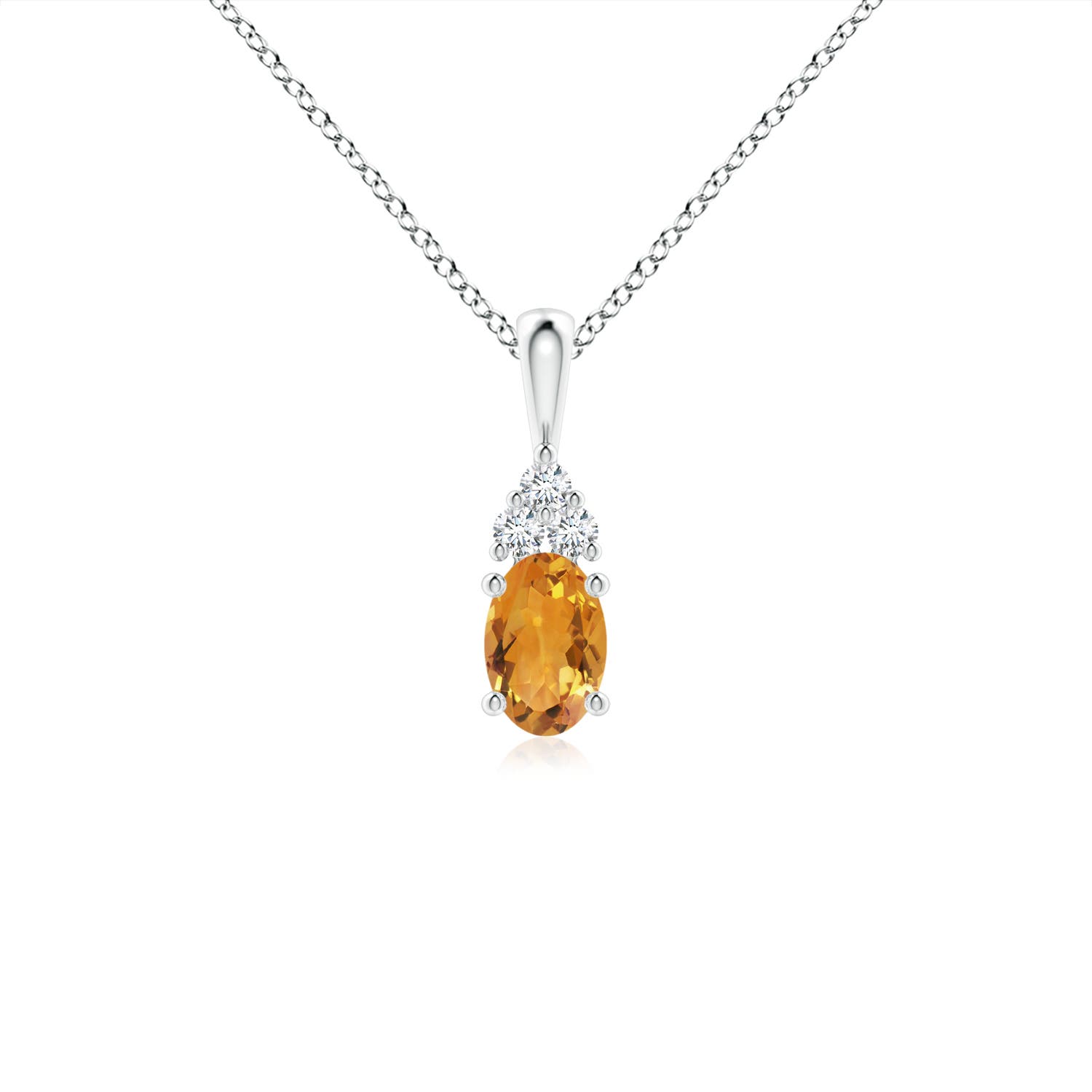 AA - Citrine / 0.46 CT / 14 KT White Gold